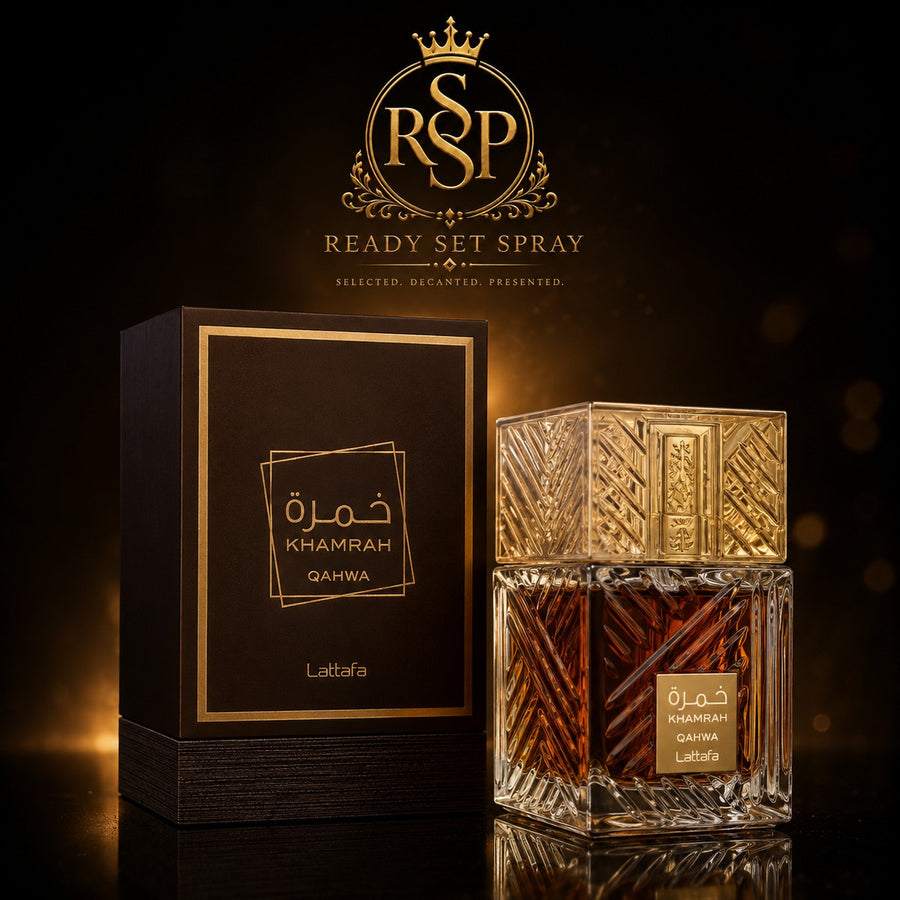 Lattafa Khamrah Qahwa fragrance — Ready Set Spray