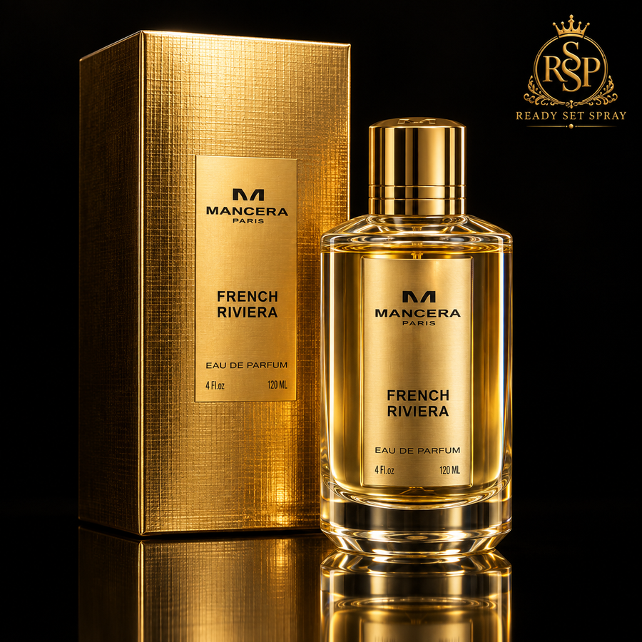 Mancera French Riviera bottle and box on black RSP background