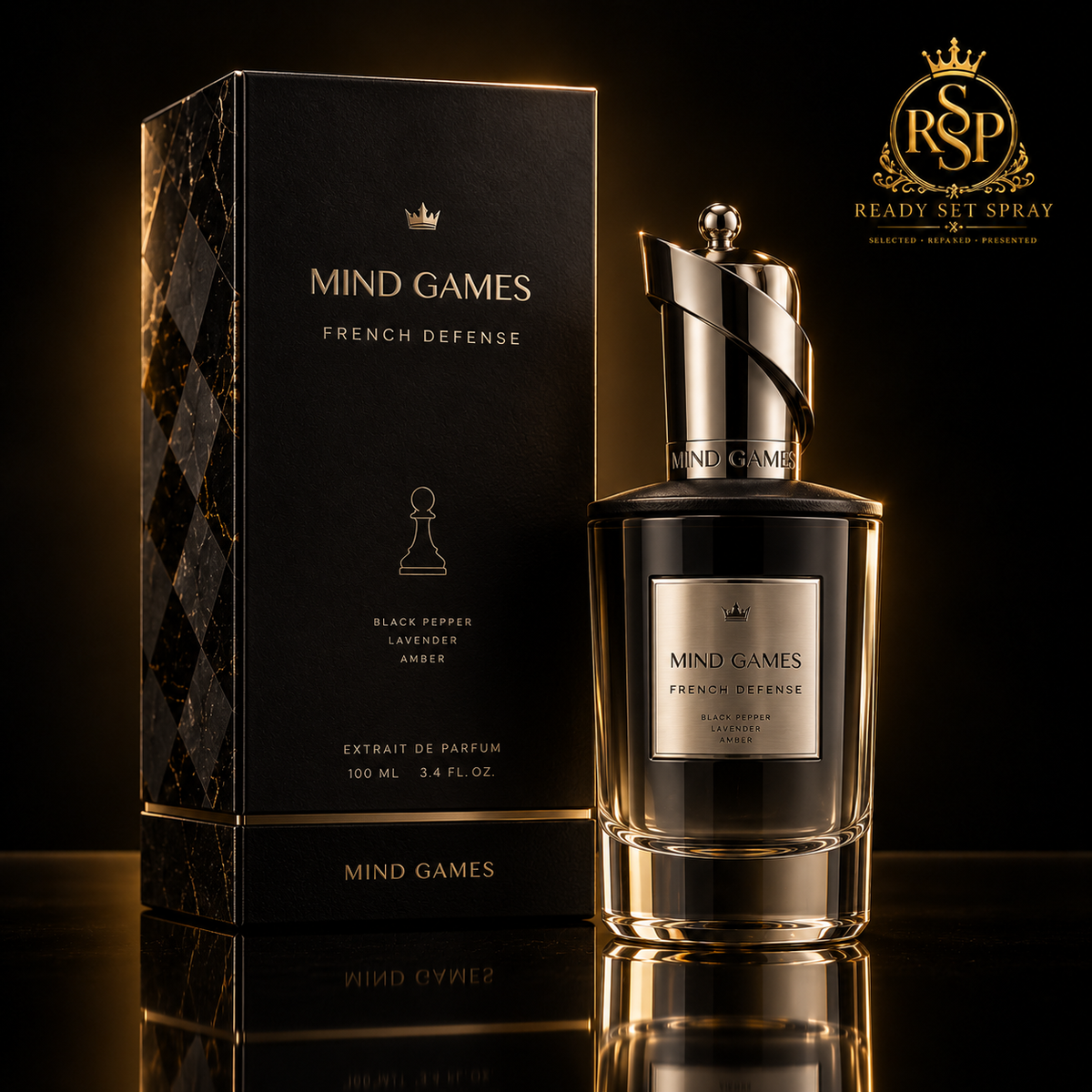 Mind Games French Defense bottle and box on black RSP background